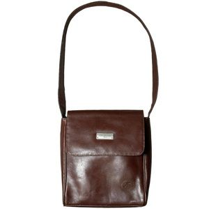 Ted Lapidus Men's Brown Satchel Bag Leather Messenger Crossbody One Size